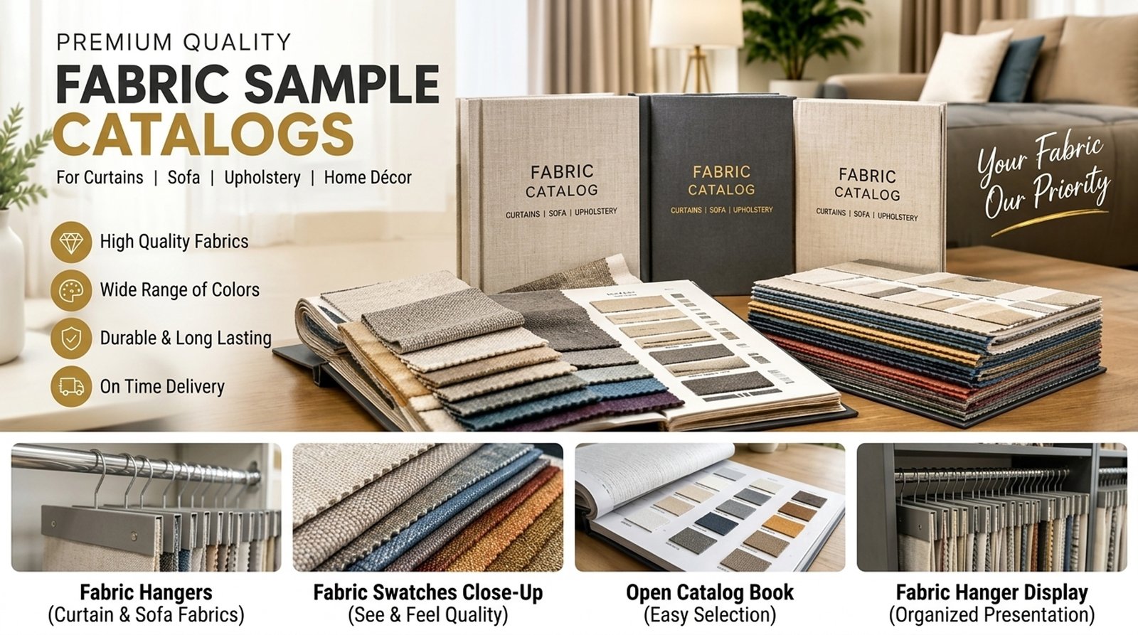Premium Quality Fabric Sample Catalogs - AL MIRSAL DECORE AMT Sharjah